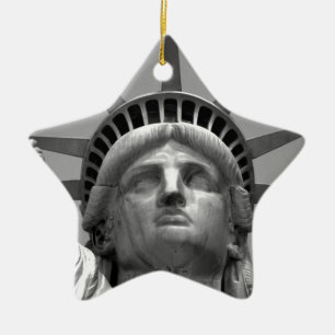 Schwarz-Weiß-Freiheitsstatue New York Keramikornament