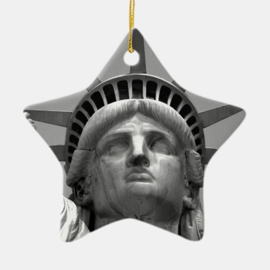 Schwarz-Weiß-Freiheitsstatue New York Keramikornament (Vorne)