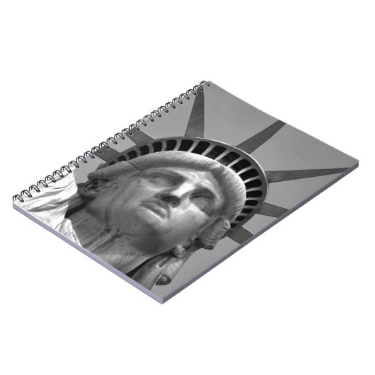 Schwarz-Weiß-Freiheitsstatue New York Notizblock (Linke Seite)