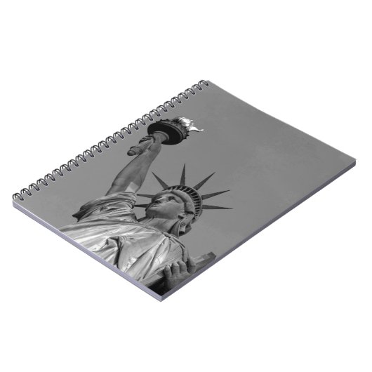Schwarz-Weiß-Freiheitsstatue New York Notizblock (Linke Seite)