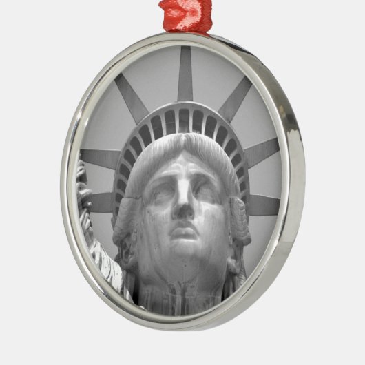 Schwarz-Weiß-Freiheitsstatue New York Ornament Aus Metall (Links)