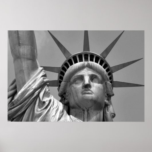 Schwarz-Weiß-Freiheitsstatue New York Poster (Vorne)