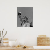 Schwarz-Weiß-Freiheitsstatue New York Poster (Küche)