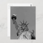 Schwarz-Weiß-Freiheitsstatue New York Postkarte (Vorne/Hinten)