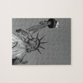 Schwarz-Weiß-Freiheitsstatue New York Puzzle (Horizontal)