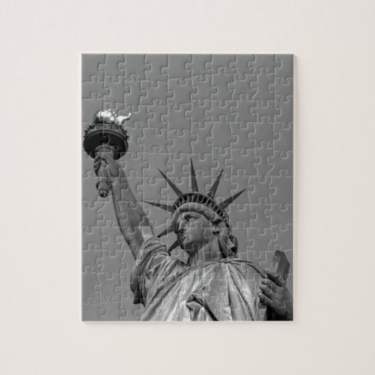 Schwarz-Weiß-Freiheitsstatue New York Puzzle (Vertikal)