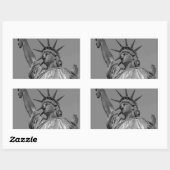 Schwarz-Weiß-Freiheitsstatue New York Rechteckiger Aufkleber (Blatt)