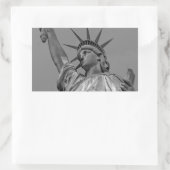 Schwarz-Weiß-Freiheitsstatue New York Rechteckiger Aufkleber (Tasche)