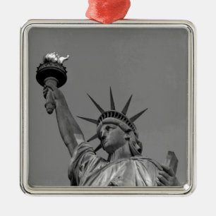 Schwarz-Weiß-Freiheitsstatue New York Silbernes Ornament