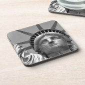 Schwarz-Weiß-Freiheitsstatue New York Untersetzer (Linke Seite)