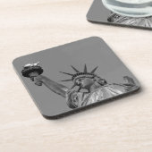 Schwarz-Weiß-Freiheitsstatue New York Untersetzer (Linke Seite)