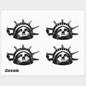 Schwarz-Weiß-Freiheitsstatue Ovaler Aufkleber (Blatt)