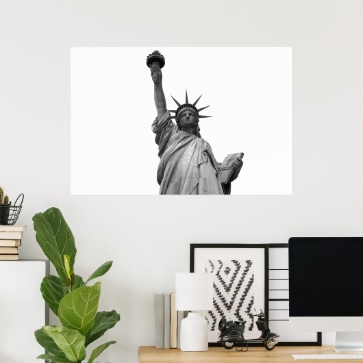 Schwarz-Weiß-Freiheitsstatue Poster (Heimbüro)