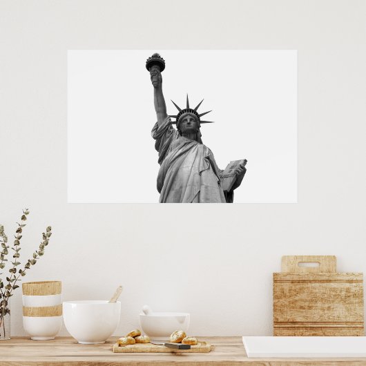 Schwarz-Weiß-Freiheitsstatue Poster (Küche)