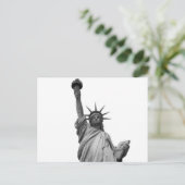 Schwarz-Weiß-Freiheitsstatue Postkarte (Stehend Vorderseite)