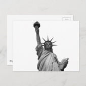 Schwarz-Weiß-Freiheitsstatue Postkarte (Vorne/Hinten)