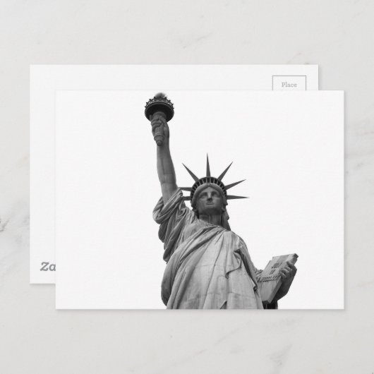Schwarz-Weiß-Freiheitsstatue Postkarte (Vorne/Hinten)
