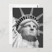 Schwarz-Weiß-Freiheitsstatue Postkarte (Vorne/Hinten)