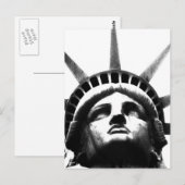 Schwarz-Weiß-Freiheitsstatue Postkarte (Vorne/Hinten)
