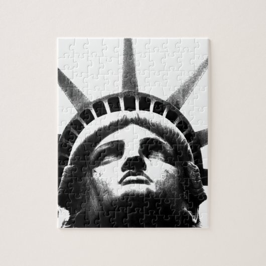 Schwarz-Weiß-Freiheitsstatue Puzzle (Vertikal)