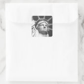 Schwarz-Weiß-Freiheitsstatue Quadratischer Aufkleber (Tasche)