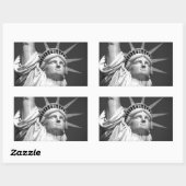 Schwarz-Weiß-Freiheitsstatue Rechteckiger Aufkleber (Blatt)