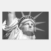 Schwarz-Weiß-Freiheitsstatue Rechteckiger Aufkleber (Vorderseite)