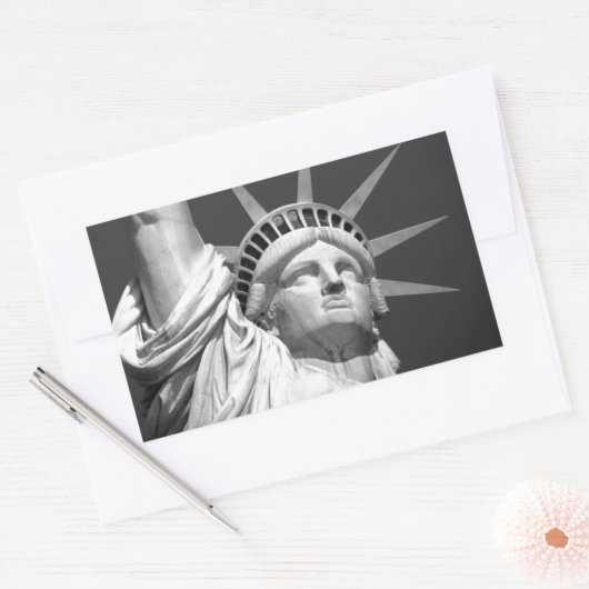 Schwarz-Weiß-Freiheitsstatue Rechteckiger Aufkleber (Umschlag)