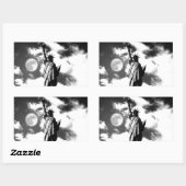 Schwarz-Weiß-Freiheitsstatue Rechteckiger Aufkleber (Blatt)