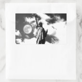 Schwarz-Weiß-Freiheitsstatue Rechteckiger Aufkleber (Tasche)