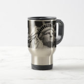 Schwarz-Weiß-Freiheitsstatue Reisebecher (VorderseiteRechts)