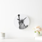 Schwarz-Weiß-Freiheitsstatue Runde Wanduhr (Zuhause)