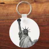 Schwarz-Weiß-Freiheitsstatue Schlüsselanhänger (Vorderseite)