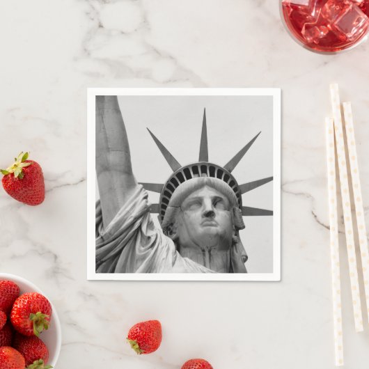 Schwarz-Weiß-Freiheitsstatue Serviette (Beispiel)