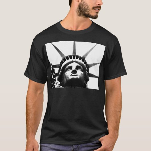 Schwarz-Weiß-Freiheitsstatue T-Shirt (Vorderseite)