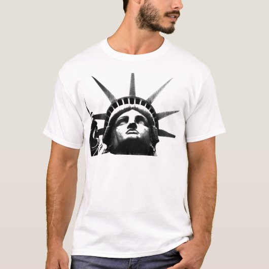 Schwarz-Weiß-Freiheitsstatue T-Shirt (Vorderseite)