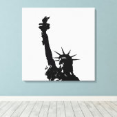 Schwarz-Weiß-Freiheitsstatue ummantelte Leinwand (Insitu (Holzboden))