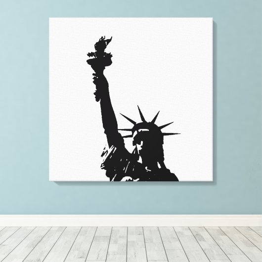 Schwarz-Weiß-Freiheitsstatue ummantelte Leinwand (Insitu (Holzboden))