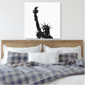 Schwarz-Weiß-Freiheitsstatue ummantelte Leinwand (Insitu (Schlafzimmer))