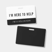 Schwarz-Weiß-Freiwillige hier, um Abzeichen zu hel Ausweis (Vorder- & Rückseite)