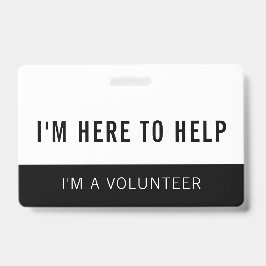 Schwarz-Weiß-Freiwillige hier, um Abzeichen zu hel Ausweis