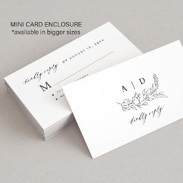 Schwarz-weiß freundliche Antwort Monogramm Hochzei Begleitkarte