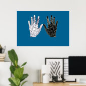 Schwarz-Weiß-Freundschaft Poster (Heimbüro)