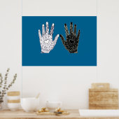 Schwarz-Weiß-Freundschaft Poster (Küche)