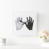 Schwarz-Weiß-Freundschaft Quadratische Wanduhr (Zuhause)