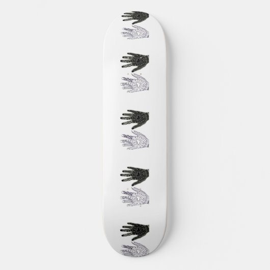 Schwarz-Weiß-Freundschaft Skateboard (Vorderseite)