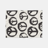 Schwarz-Weiß-Friedensschild-Fleecedecke Fleecedecke (Vorderseite (Horizontal))