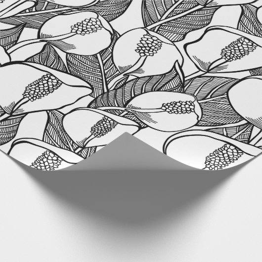 Schwarz-Weiß-Friedensstift Geschenkpapier (Ecke)