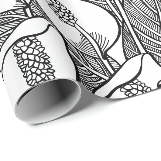 Schwarz-Weiß-Friedensstift Geschenkpapier (Rolleneckpunkt)