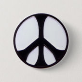 Schwarz-Weiß-Friedenssymbol Button (Vorderseite)